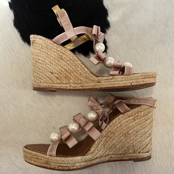 Kate spade pearl and bows wedge size 10 - Picture 3 of 6